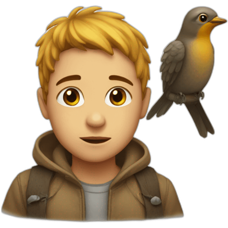 Child of man and bird emoji