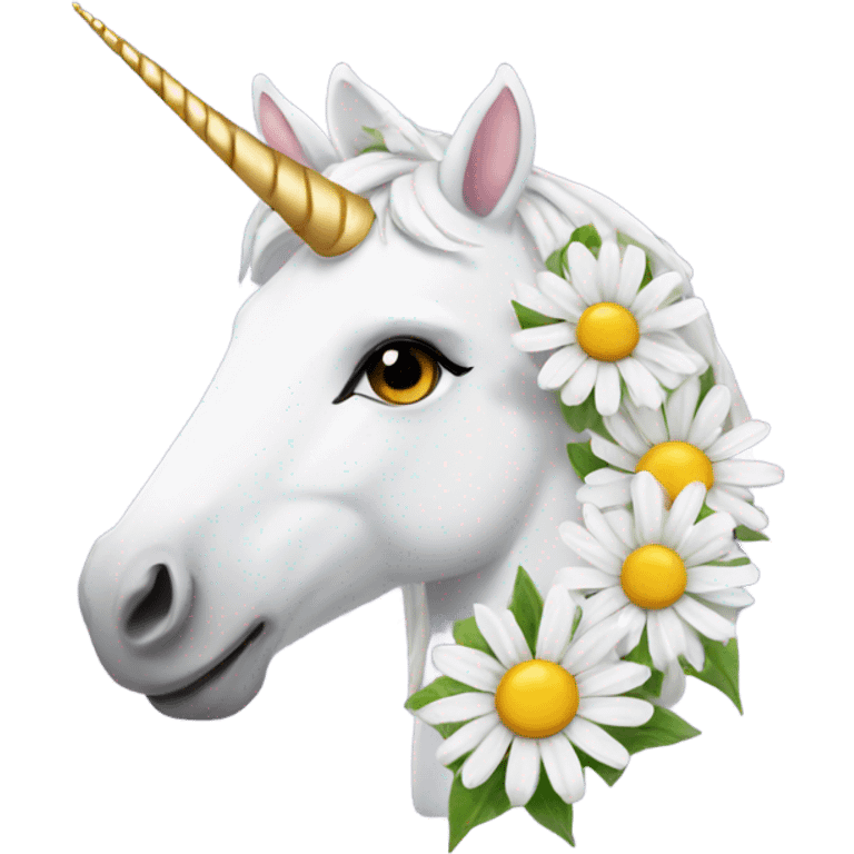 unicorn with a daisy on head  emoji