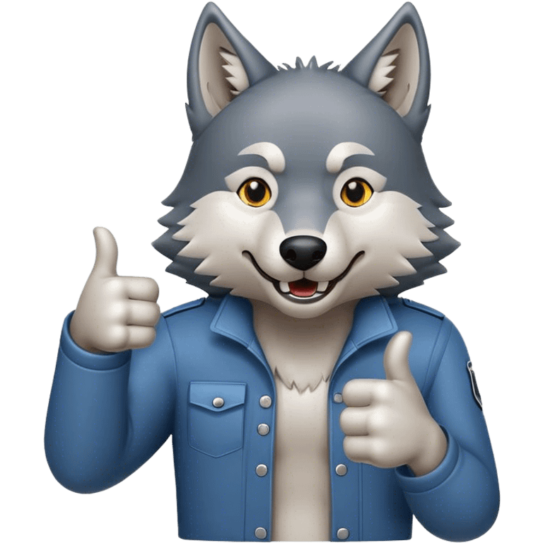 Wolf giving thumbs up emoji