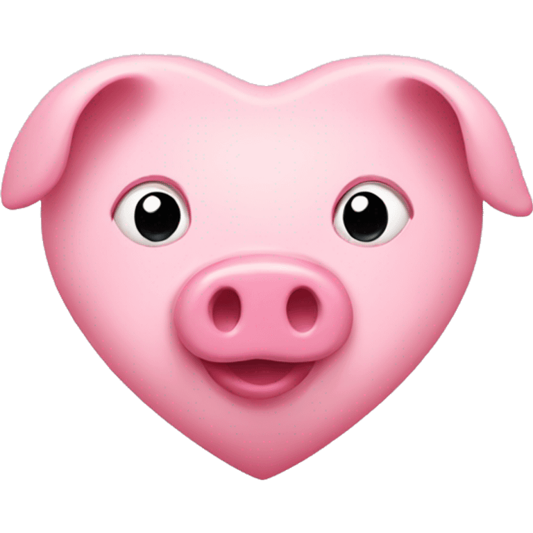 Pink heart with pig nose emoji