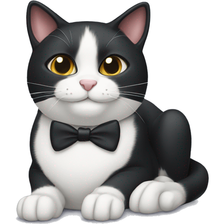 Tuxedo cat smiling  emoji