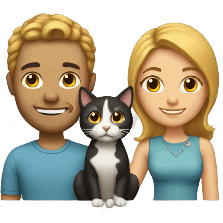 Couple with cat emoji