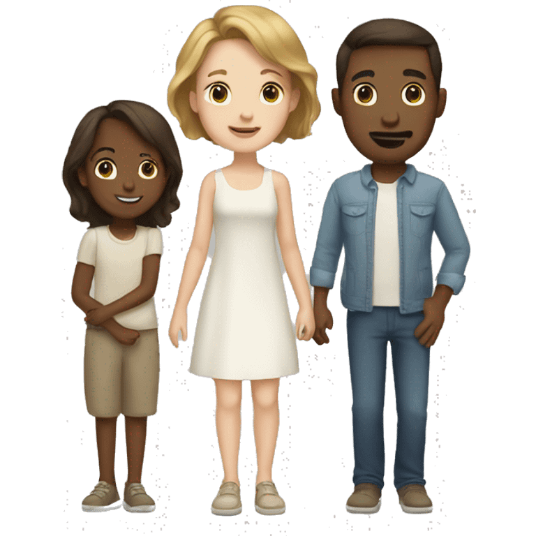 white couple with brown hair and kids emoji