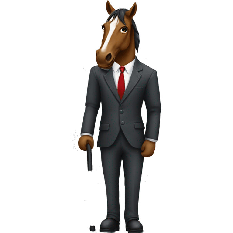 Horse in a suit with a top hate and a walking cane emoji