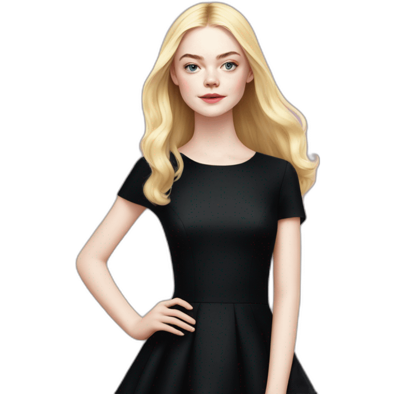 elle fanning in a black dress emoji