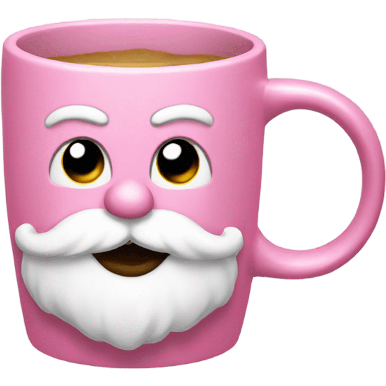 Pink Santa face mug emoji