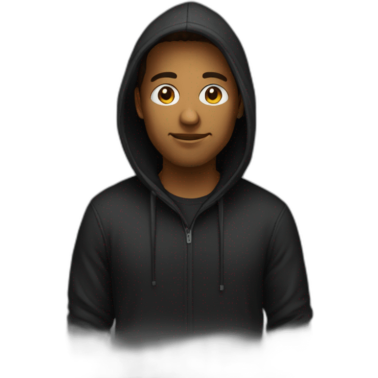 web developer in black hoodie emoji