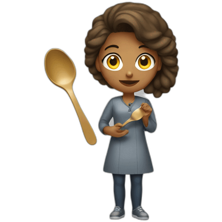 Woman with spoon emoji