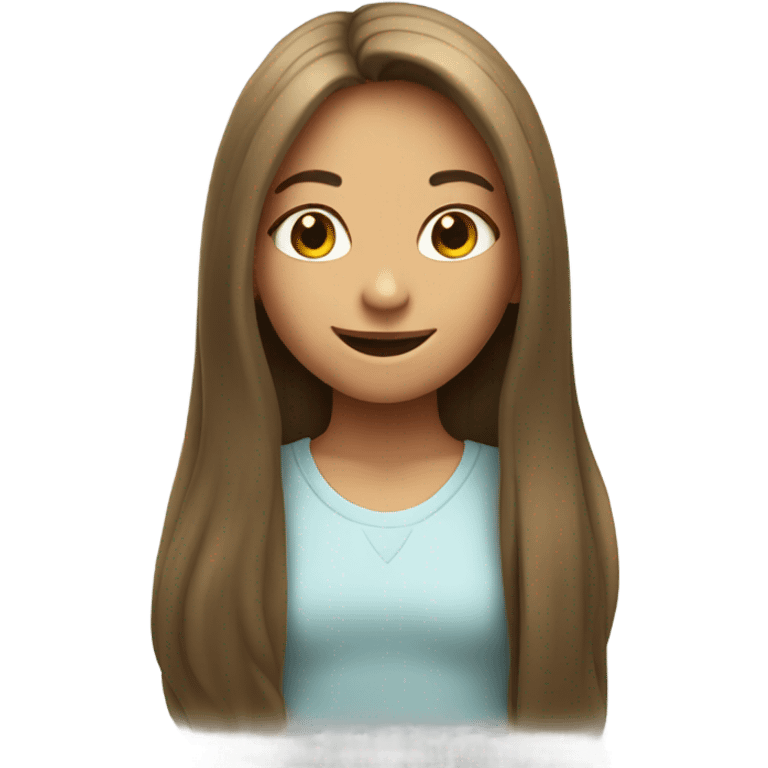 smiling girl with long hair emoji