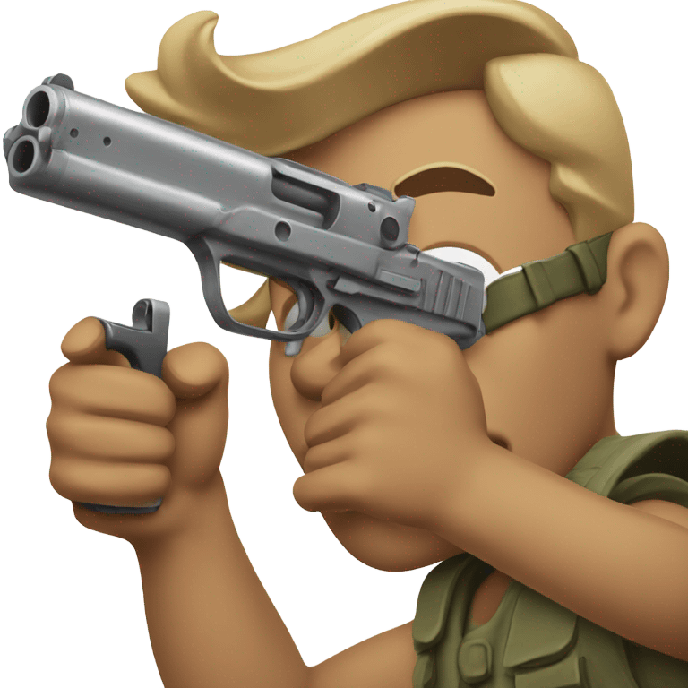 emoji holding a gun emoji