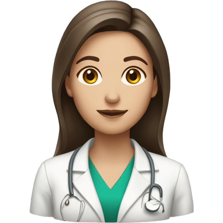 pharmacist brown hair female emoji