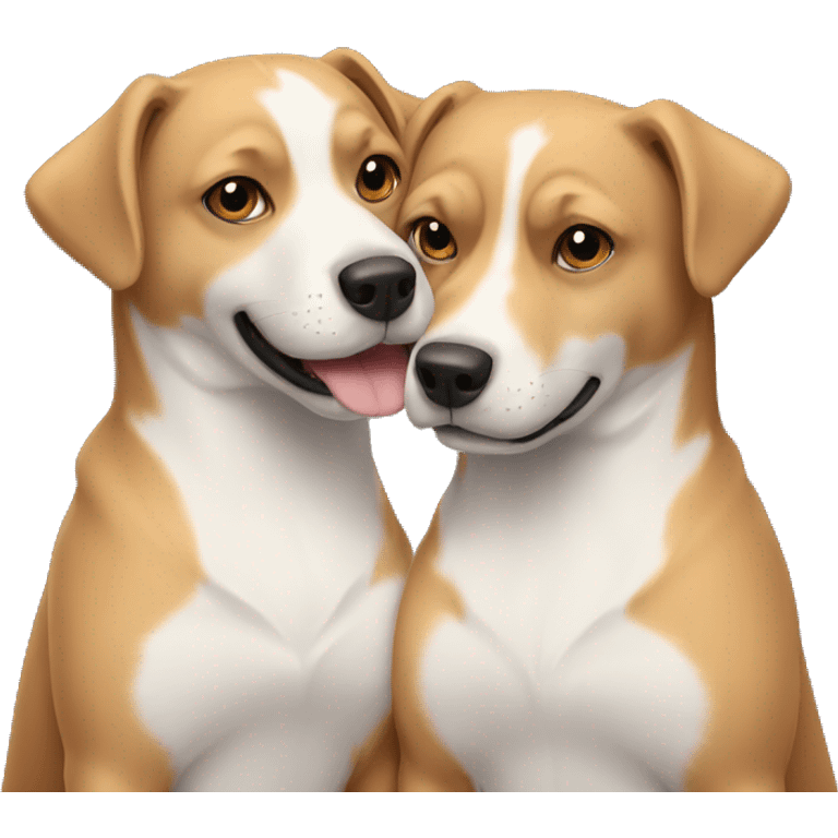 two couple of dogs hugging eachother emoji