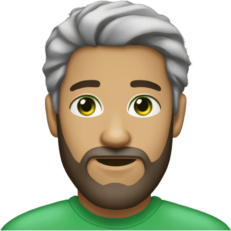 Light skin green eyes bearded man emoji