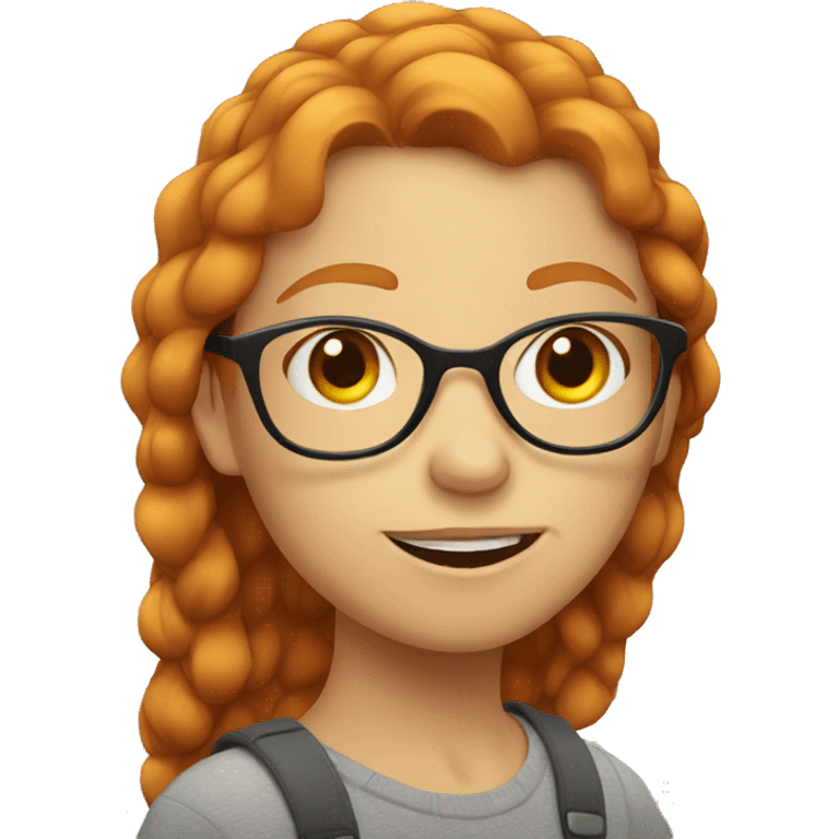 Ginger girl with glasses emoji