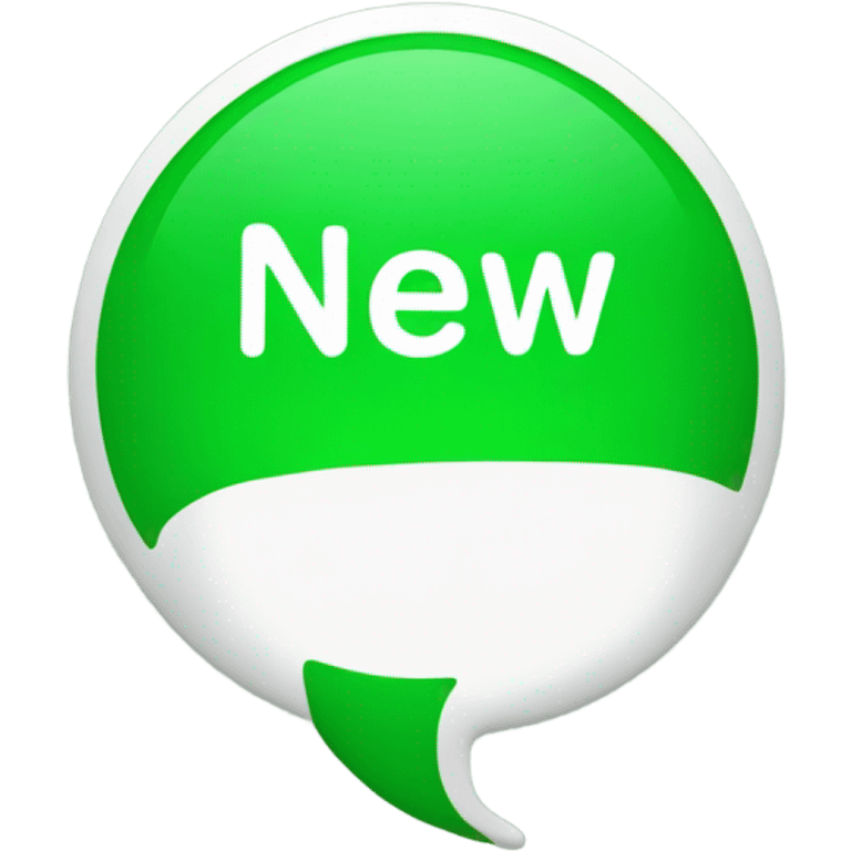 green speech bubble saying new emoji