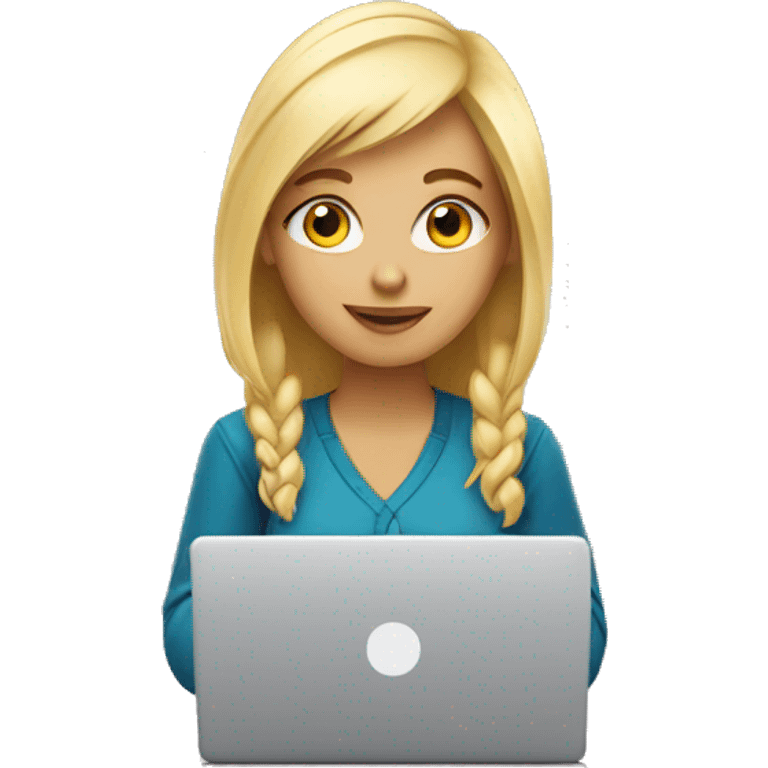 blonde girl with laptop, she is a graphic designer emoji