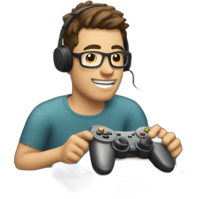 A GUY PLAY VIDEO GAMES CONSOLE emoji