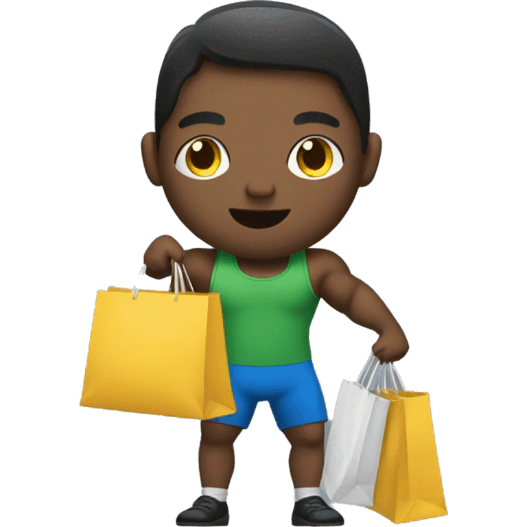 weightlifter holding shopping bags emoji