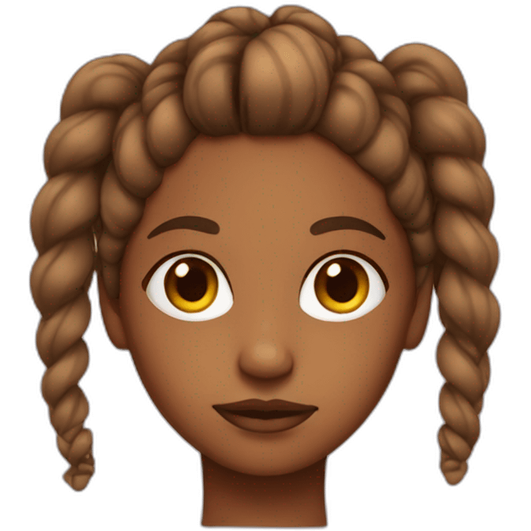 Brown girl with tied hair emoji