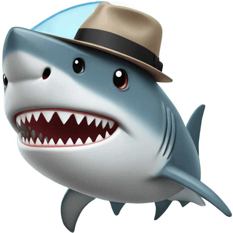 Shark with hat emoji