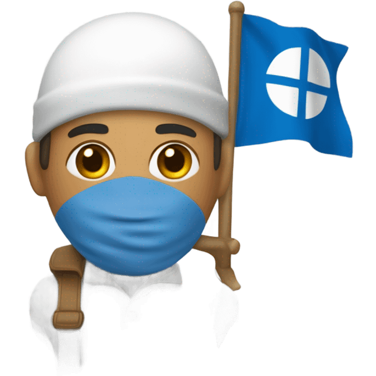 Homme dans une fusée avec le drapeau français emoji