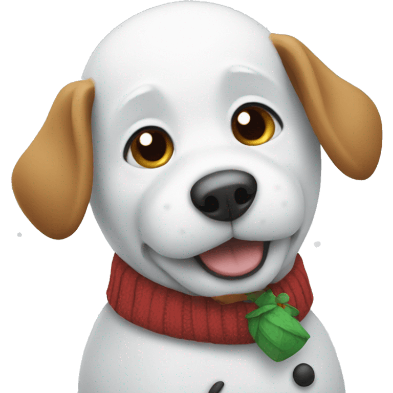 snowman with dog emoji