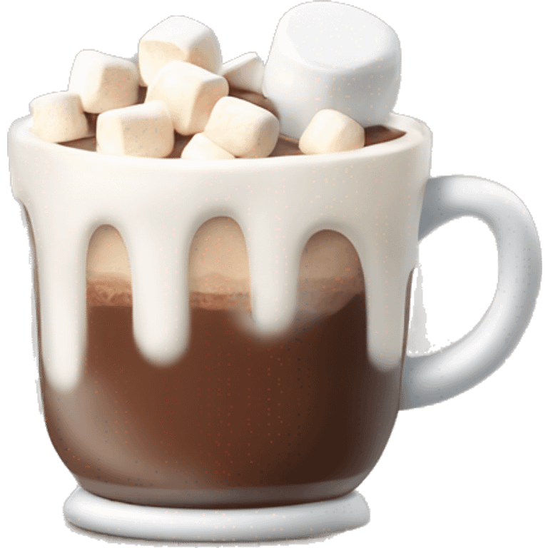 mug of hot chocolate with marshmallows and cream emoji