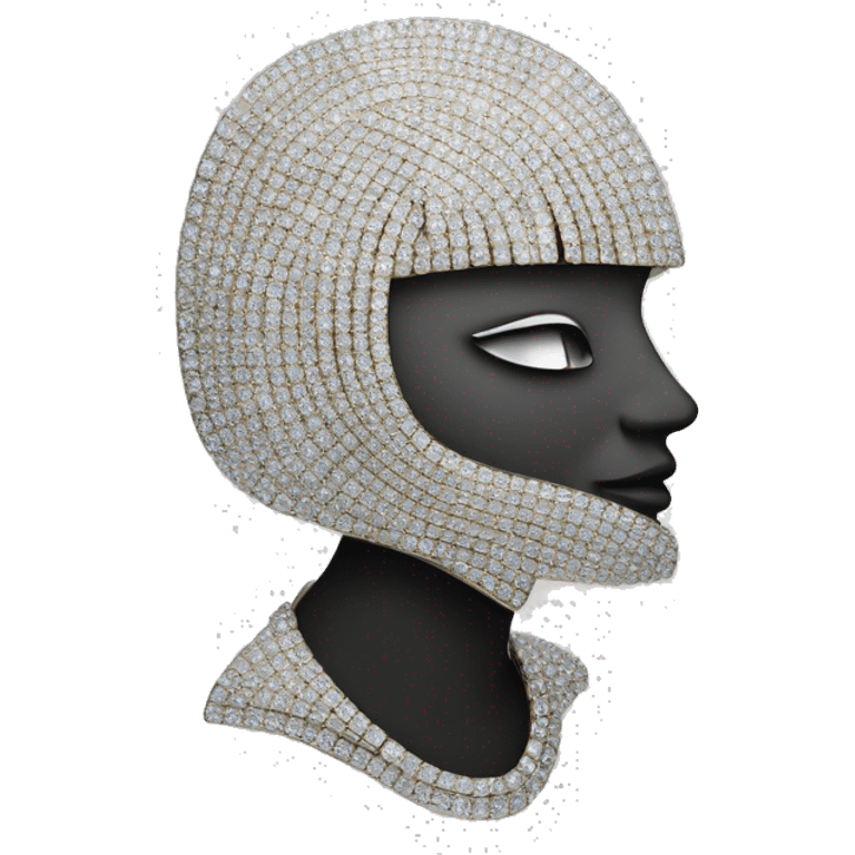 faceless brooch set with diamonds emoji