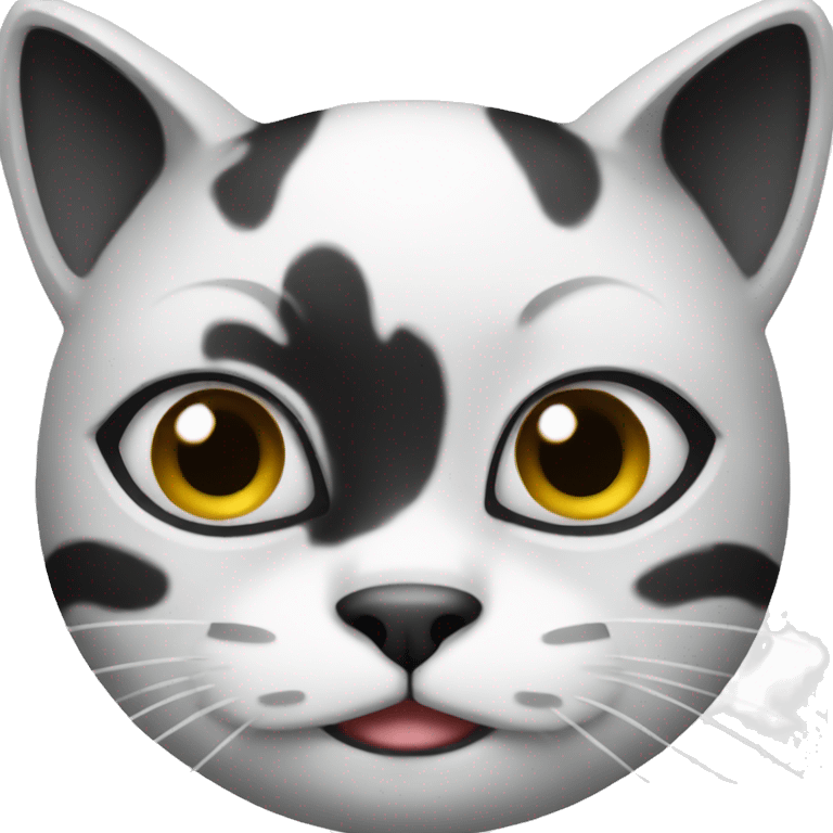 Cat black white weird  emoji