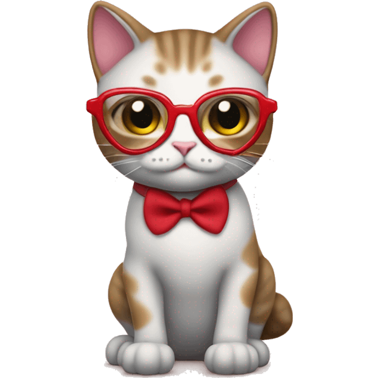 Gato con botas y lentes de corazón  emoji