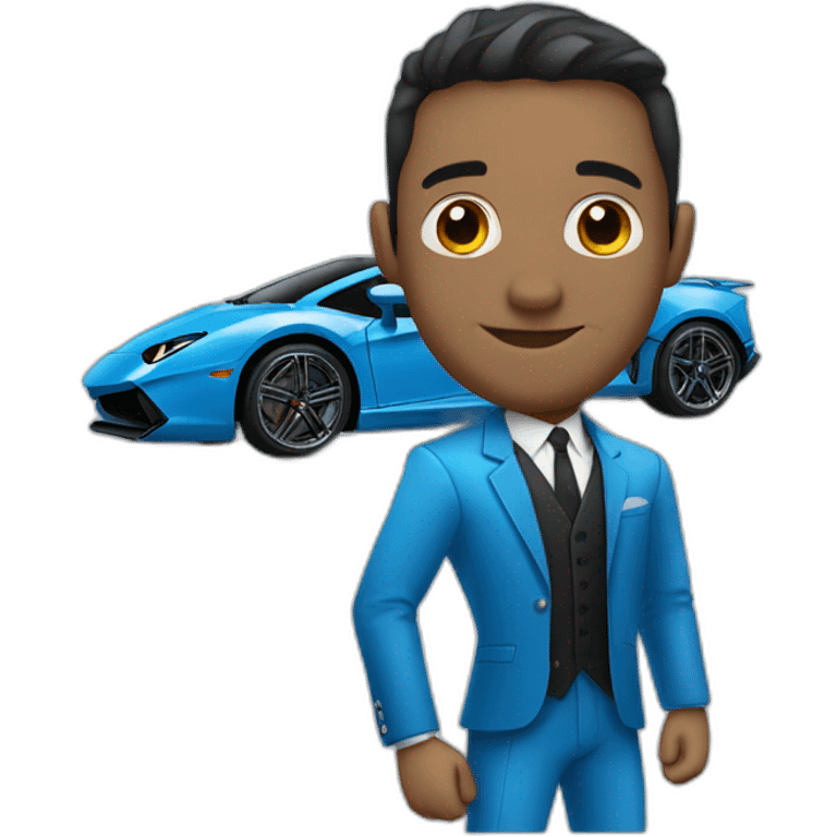 blue lamborgini facing right emoji