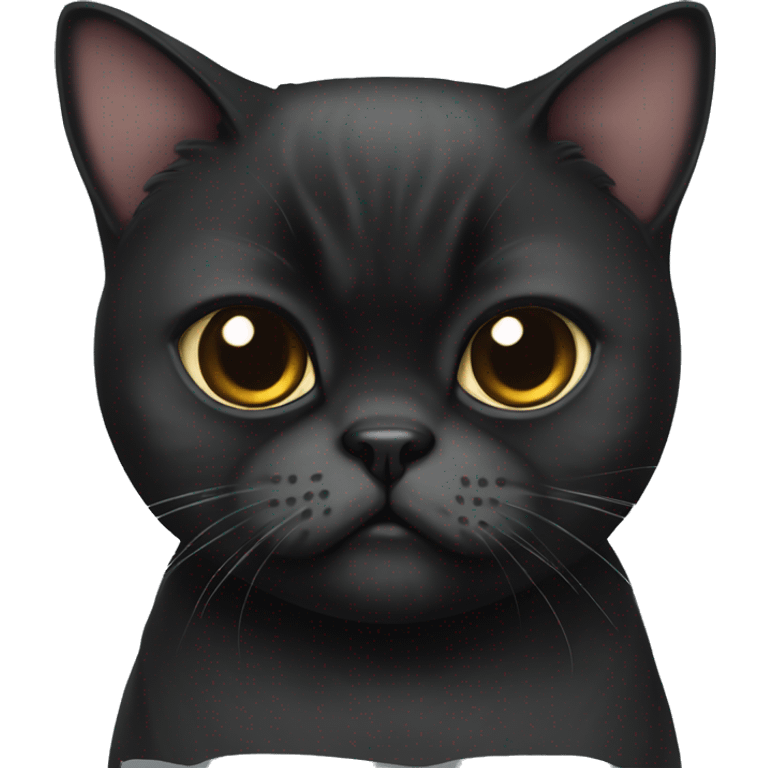 Black exotic shorthair cat emoji