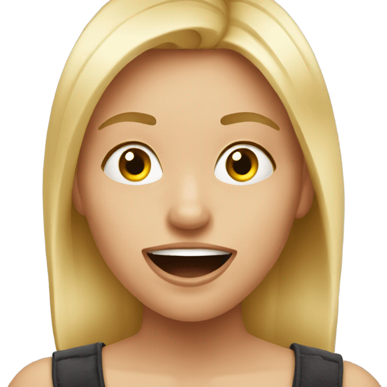 blonde girl being crazy emoji