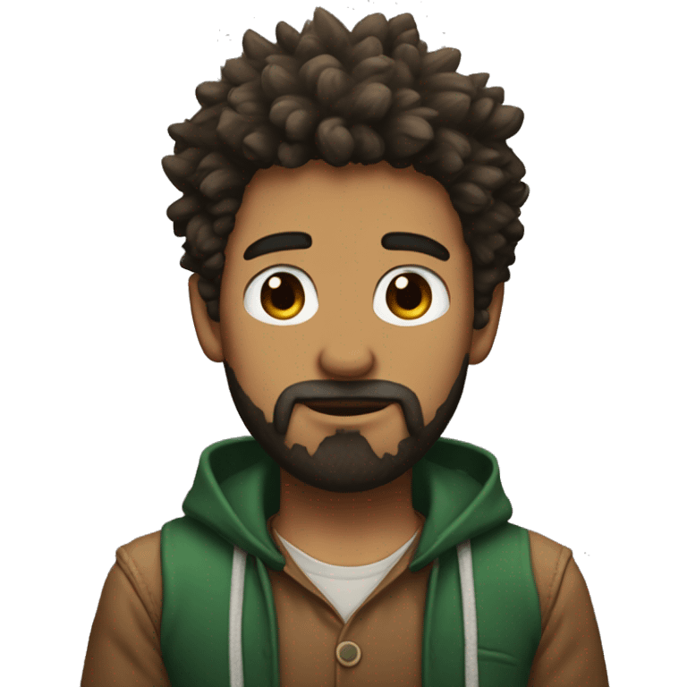 Deku brown with beard emoji