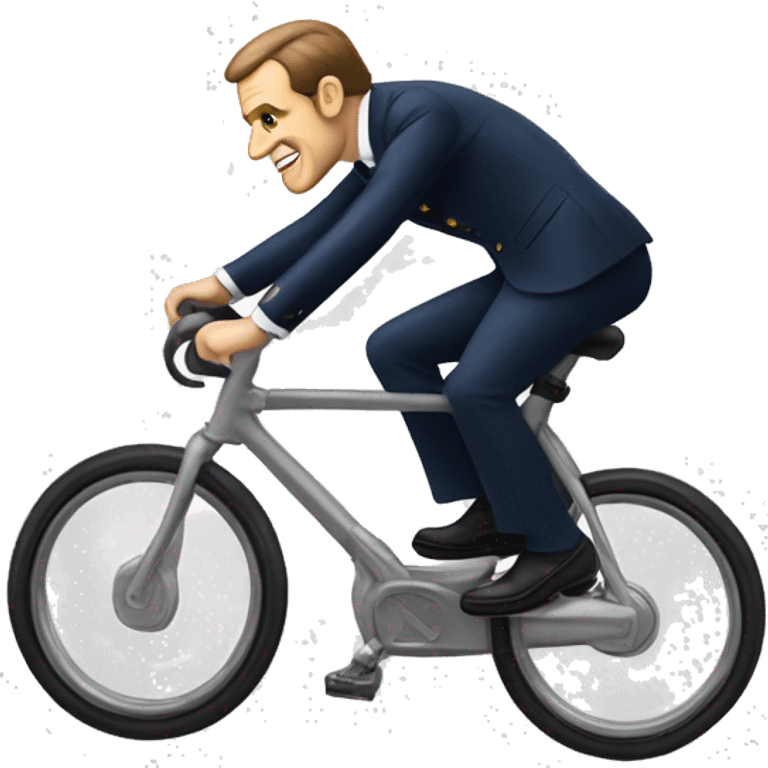 Macron sur un vélo  emoji