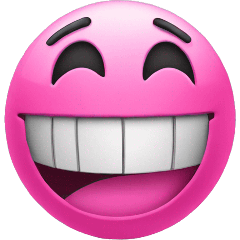 pink tennis ball have smile face emoji