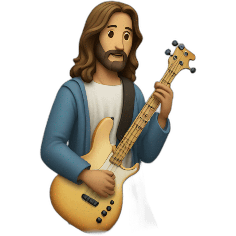 Jesus playing bass guitar emoji