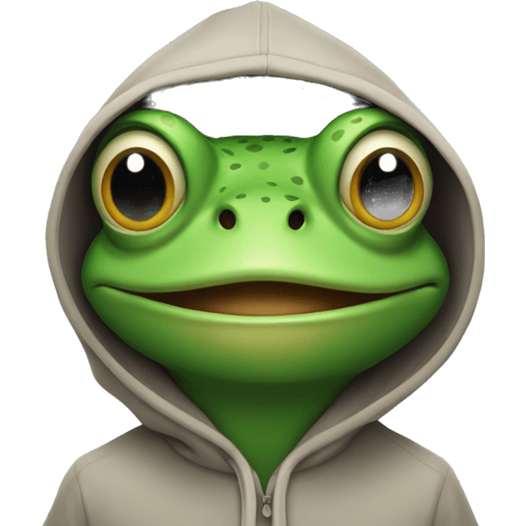 Frog wearing a hoodie emoji