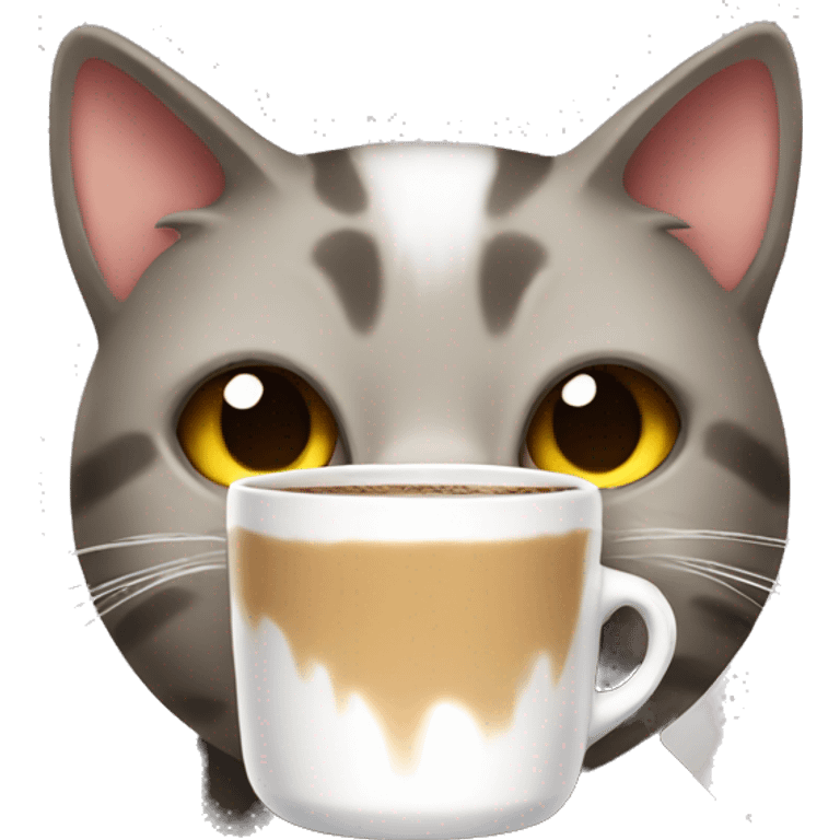 Cat drinking coffee emoji