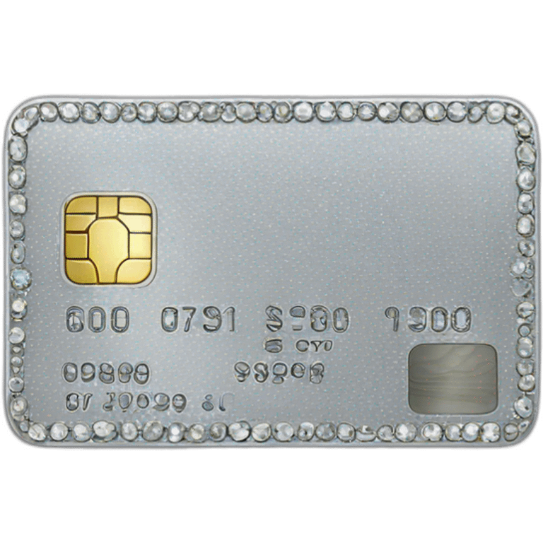 Silver credit card with gems emoji