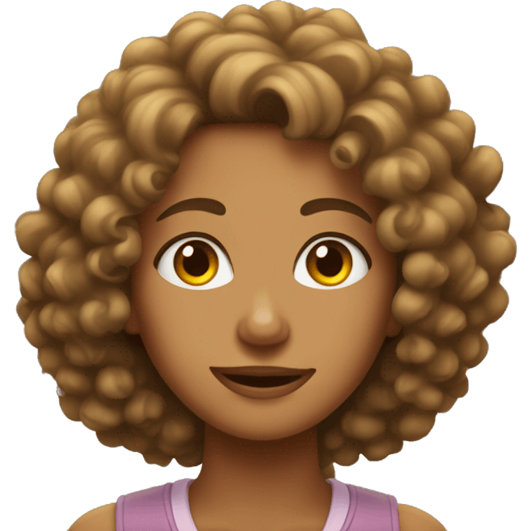 Curly Haired Tan Woman  emoji