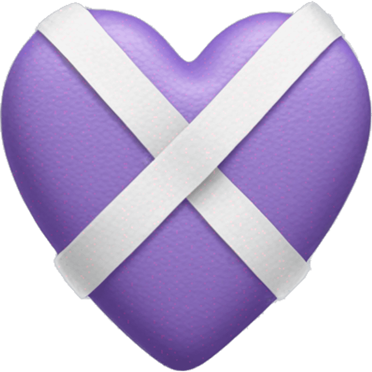 emoji of a violet heart similar to 💜with a healing bandage and have a white or light gray bandage wrapped around it, like this emoji❤️‍🩹. The bandage should be positioned diagonally across the heart, giving the appearance that the heart is being healed.  emoji