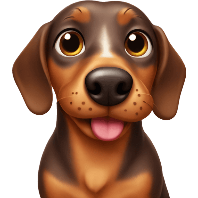 wiener dog giving kisses  emoji