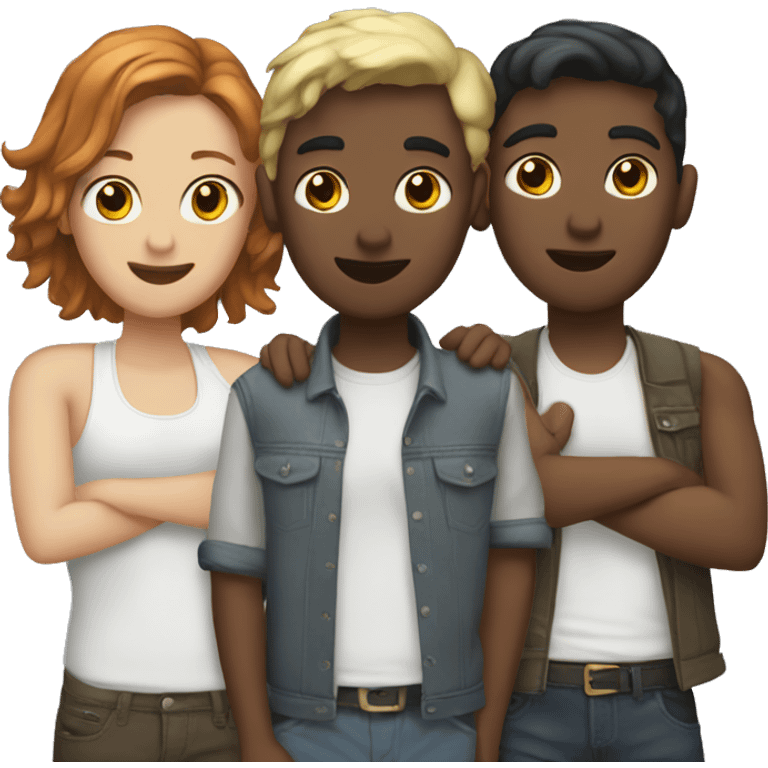 Two gay friends and one lesbian friend emoji