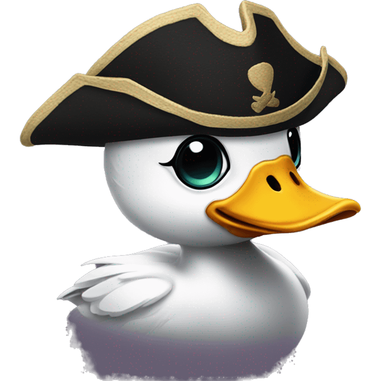 duckling wearing pirate hat and an eyepatch  emoji