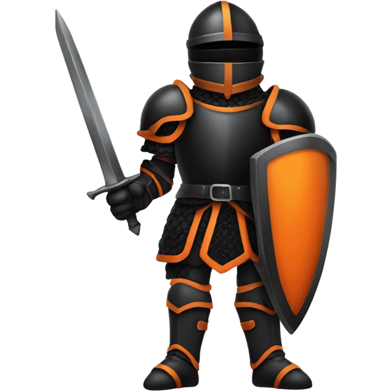 Black knight orange and black armor  emoji