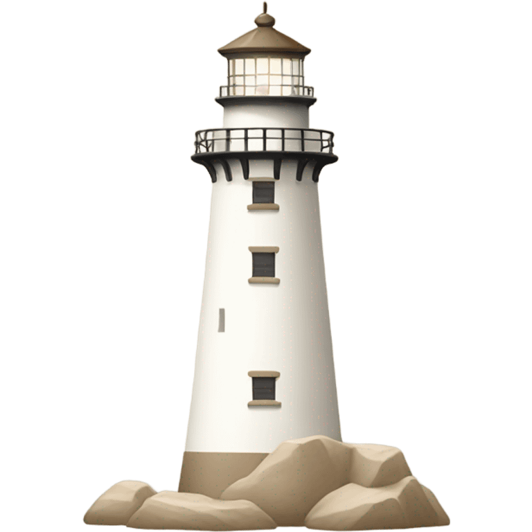 lighthouse withe & beige emoji