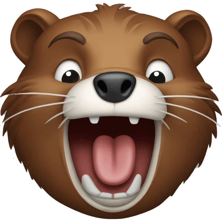 Scared beaver with hands near the mouth emoji