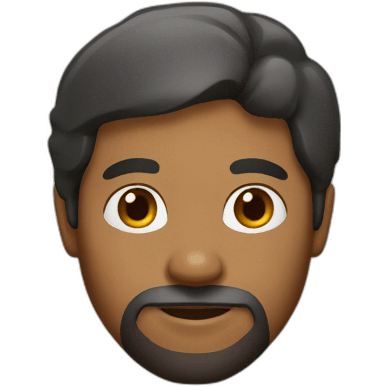 brown man with beard and ponytail emoji