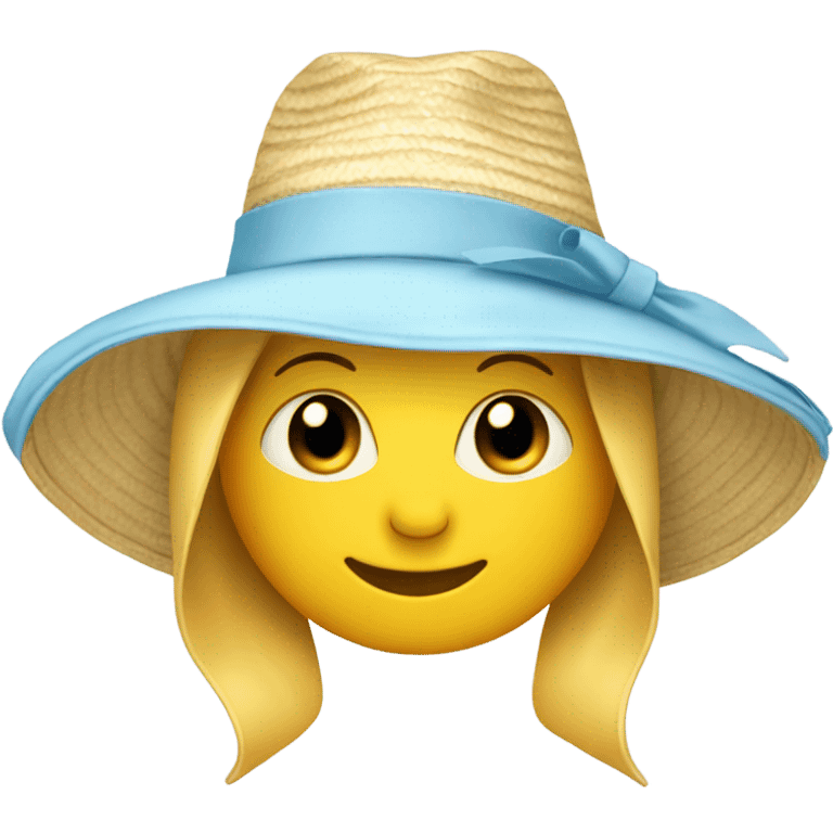 sun hat with light blue bow emoji